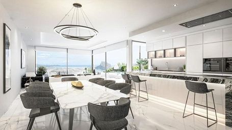 Neubauvilla mit herrlichem Blick auf das Meer und den Peñón de Ifach, Calpe