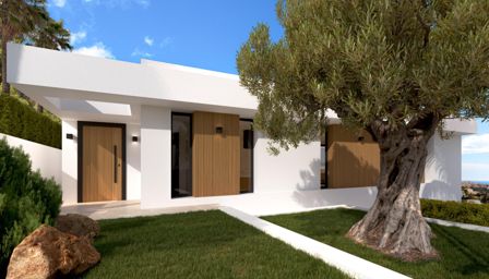 Neubauvilla mit Blick auf den Peñón in Empedrola, Calpe